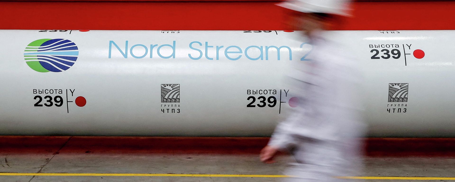 FILE PHOTO: The logo of the Nord Stream 2 gas pipeline project is seen on a pipe at the Chelyabinsk pipe rolling plant in Chelyabinsk, Russia, February 26, 2020 FILE PHOTO: The logo of the Nord Stream 2 gas pipeline project is seen on a pipe at the Chelyabinsk pipe rolling plant in Chelyabinsk, Russia, February 26, 2020 - Sputnik International, 1920, 06.01.2022