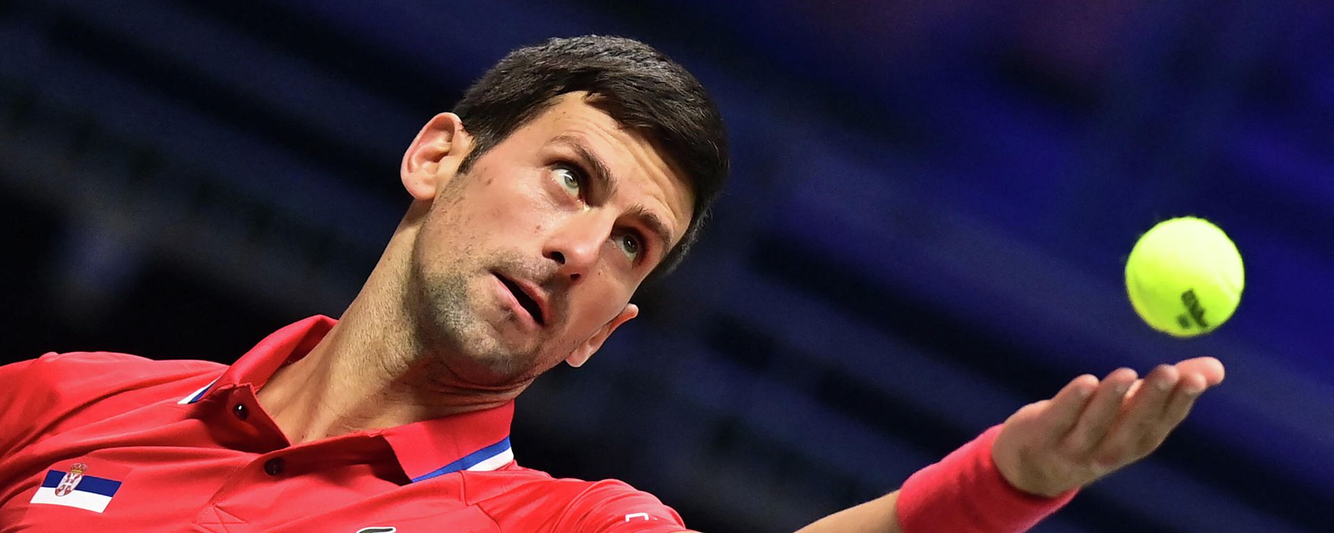 Serbia's Novak Djokovic serves the ball to Germany's Jan-Lennard Struff (not pictured) during the men's singles group stage match between Serbia and Germany of the Davis Cup tennis tournament in Innsbruck, Austria, on November 27, 2021 Serbia's Novak Djokovic serves the ball to Germany's Jan-Lennard Struff (not pictured) during the men's singles group stage match between Serbia and Germany of the Davis Cup tennis tournament in Innsbruck, Austria, on November 27, 2021 - Sputnik International, 1920, 16.01.2022