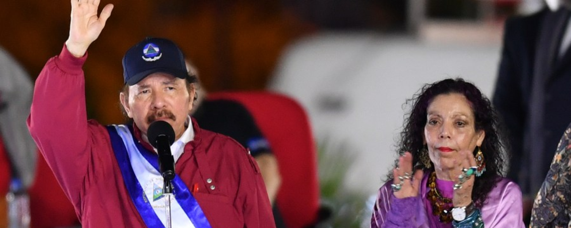 Nicaraguan President Daniel Ortega (L) and Vice President Rosario Murillo attend the swearing-in ceremony for a new presidential term in Managua, Nicaragua, Jan. 10, 2022. Nicaraguan President Daniel Ortega (L) and Vice President Rosario Murillo attend the swearing-in ceremony for a new presidential term in Managua, Nicaragua, Jan. 10, 2022. - Sputnik International, 1920, 12.10.2024