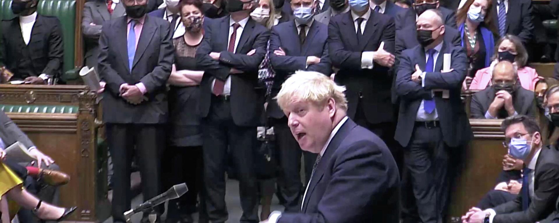 British Prime Minister Boris Johnson speaks during the weekly question time debate at Parliament in London, Britain, January 12, 2022 British Prime Minister Boris Johnson speaks during the weekly question time debate at Parliament in London, Britain, January 12, 2022 - Sputnik International, 1920, 19.01.2022
