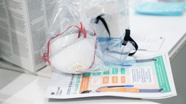 FILE  - In this Thursday, April 16, 2020 file photo, a view of masks and goggles, part of PPE, personal protective equipment, to avoid being infected or transmitting coronavirus, at the Nightingale Hospital North West set up in the Manchester Central Convention Complex in Manchester, northern England - Sputnik International