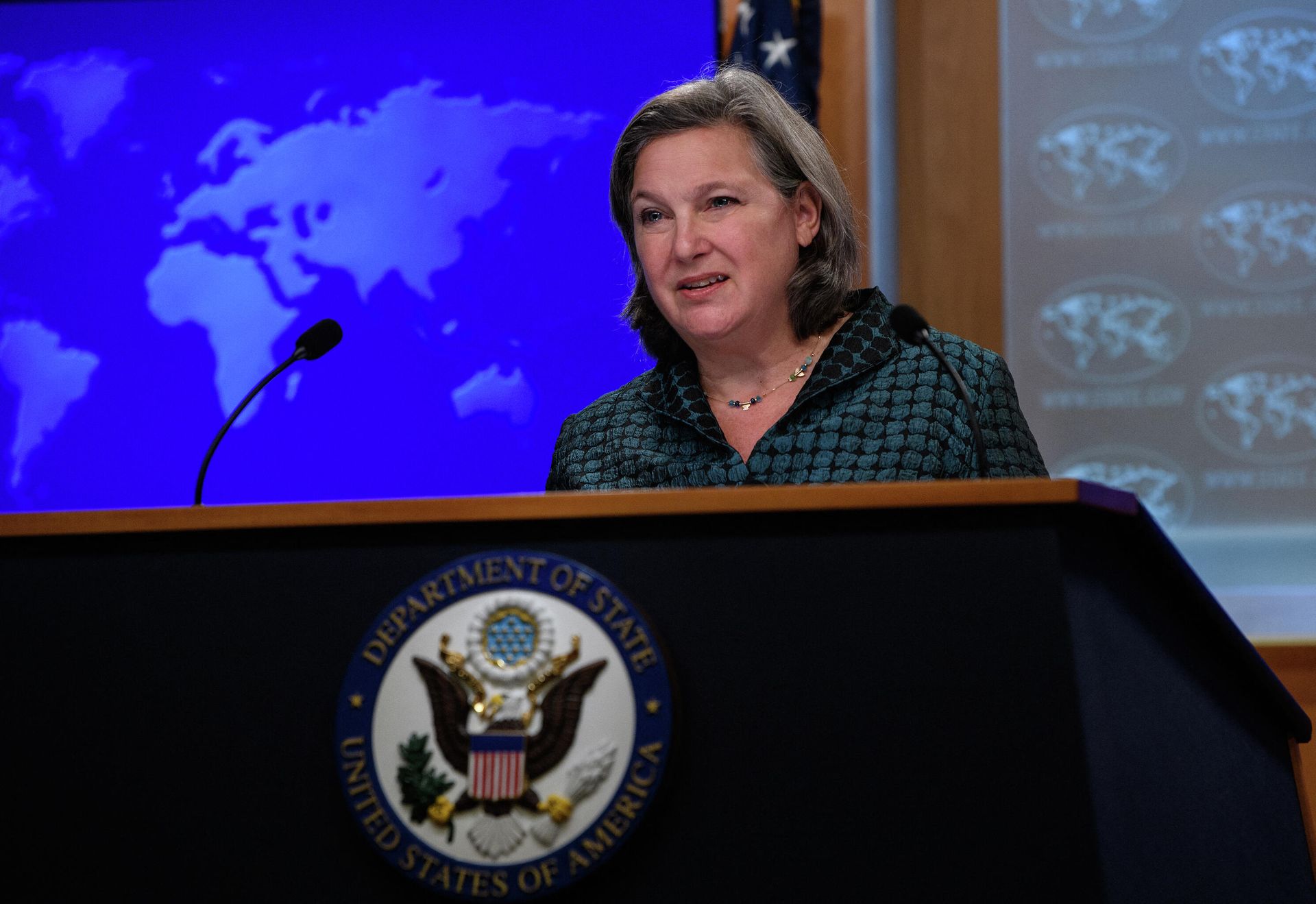 US Under Secretary of State for Political Affairs Victoria Nuland speaks at a press briefing at the State Department in Washington, DC, on January 11, 2022.  - Sputnik International, 1920, 08.03.2023