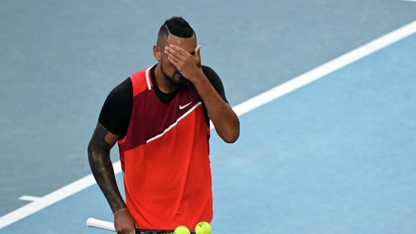 Australia's Nick Kyrgios reacts during his second round match against Russia's Daniil Medvedev - Sputnik International