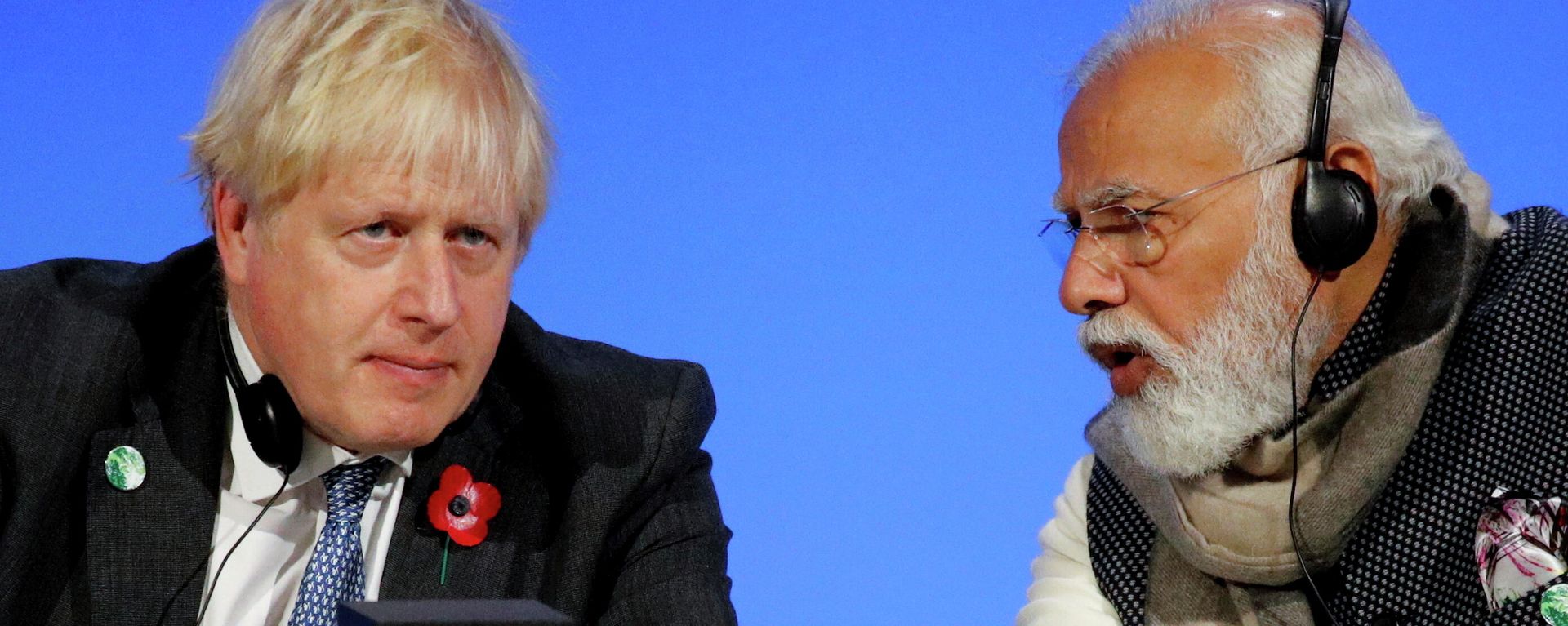 Britain's Prime Minister Boris Johnson, left, and India's Prime Minister Narendra Modi attend a meeting during the UN Climate Change Conference COP26 in Glasgow, Scotland, Tuesday, Nov. 2, 2021 Britain's Prime Minister Boris Johnson, left, and India's Prime Minister Narendra Modi attend a meeting during the UN Climate Change Conference COP26 in Glasgow, Scotland, Tuesday, Nov. 2, 2021 - Sputnik International, 1920, 21.01.2022