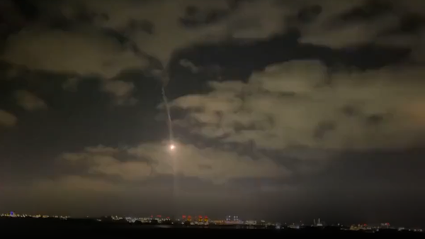 UAE-owned Patriot Defense System engages hostile projectile over Abu Dhabi, early morning, January 24, 2022.   - Sputnik International