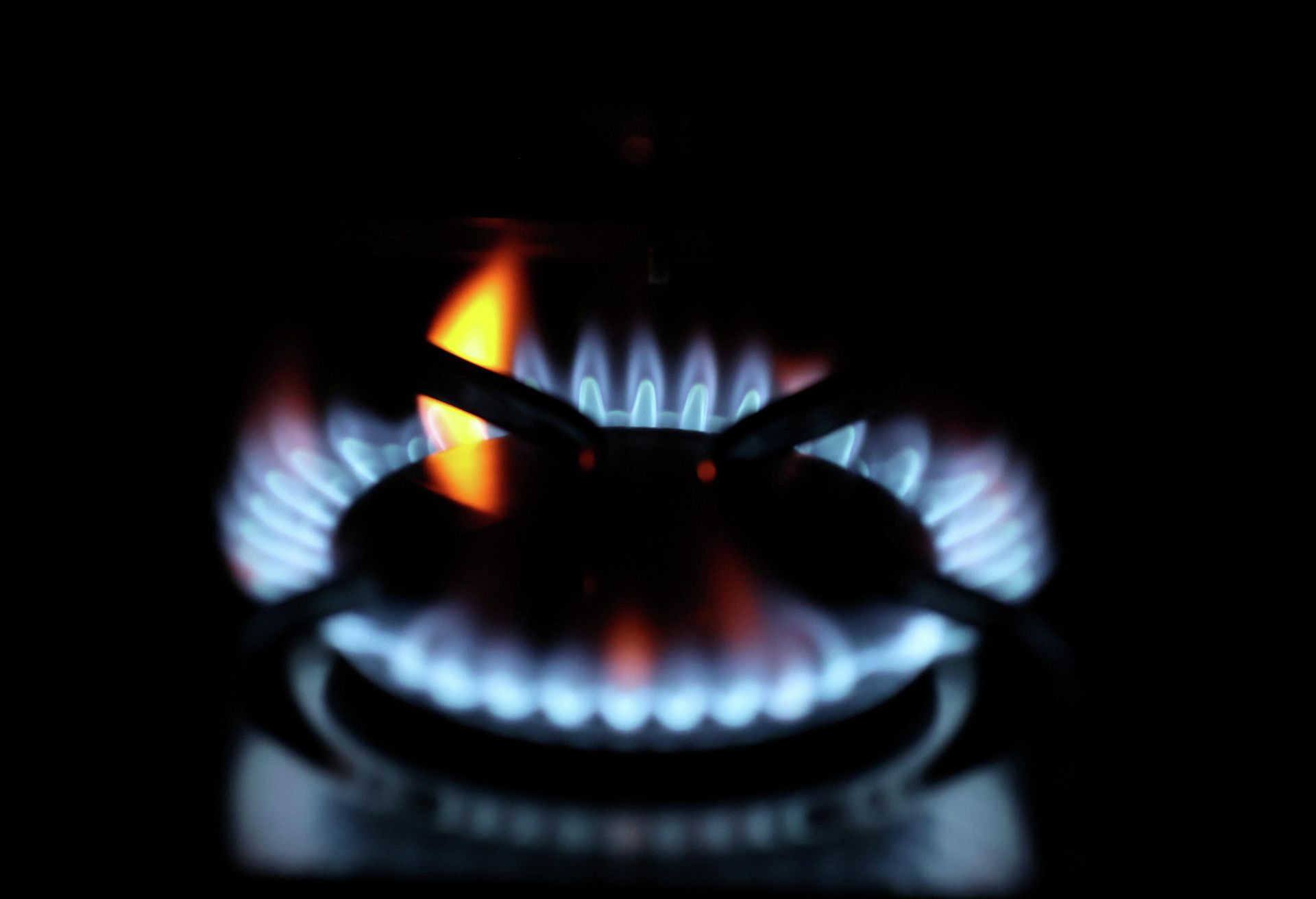 FILE PHOTO: Flames come out of a domestic gas ring of an oven in Durham, Britain, September 23, 2021. - Sputnik International, 1920, 09.02.2022