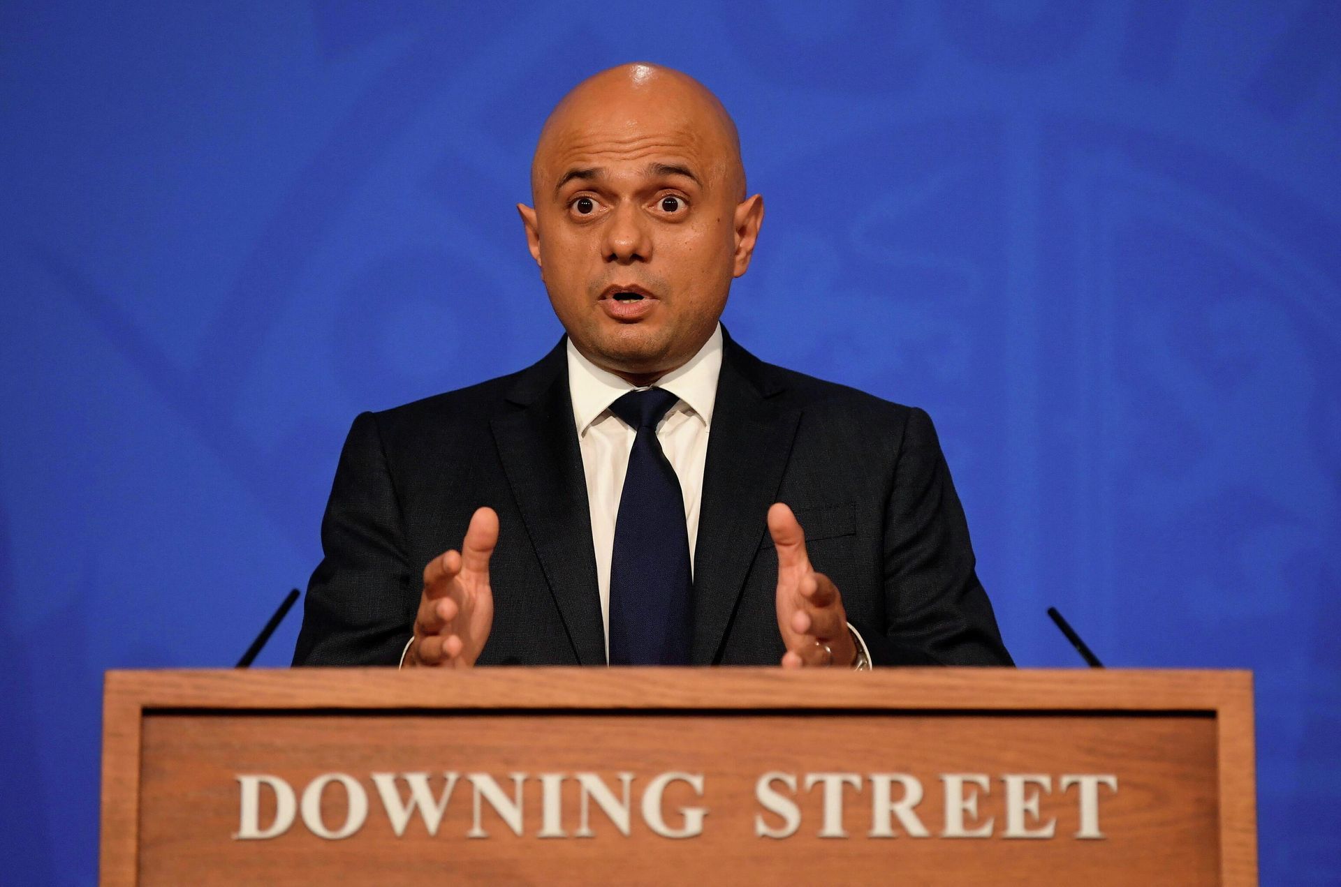 Britain's Health Secretary Sajid Javid speaks during a media briefing in Downing Street, London, Oct. 20, 2021. Britain's Health Secretary Sajid Javid speaks during a media briefing in Downing Street, London, Oct. 20, 2021. - Sputnik International, 1920, 06.07.2022
