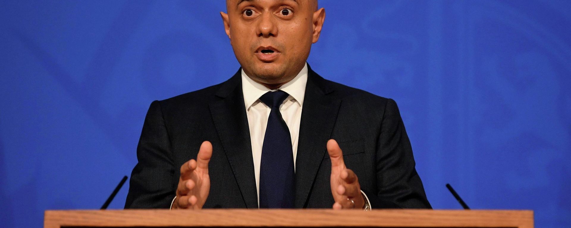Britain's Health Secretary Sajid Javid speaks during a media briefing in Downing Street, London, Oct. 20, 2021.  - Sputnik International, 1920, 08.06.2022