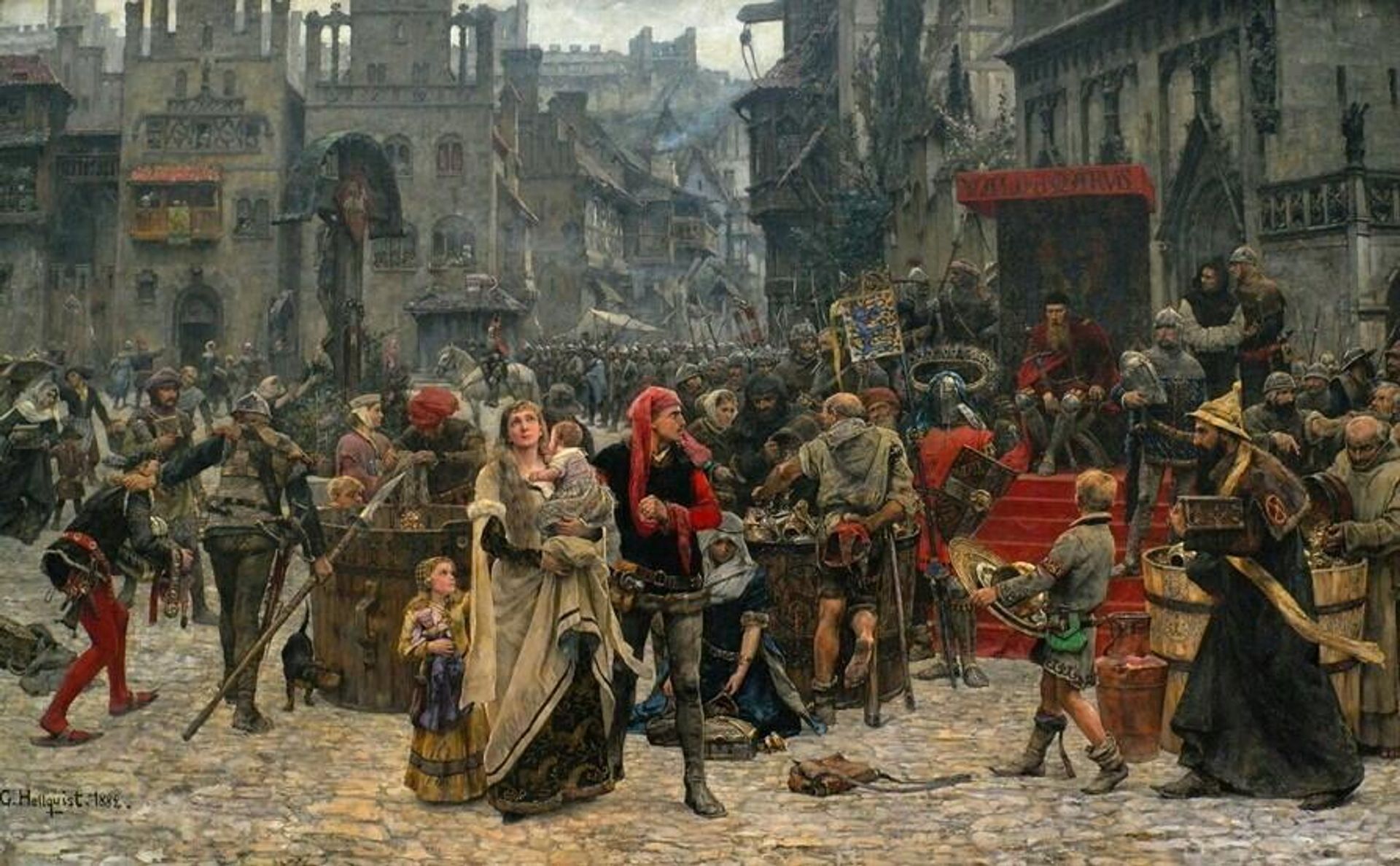 A painting of Carl Gustaf Hellqvist (1851–1890) Valdemar Atterdag holding Visby to ransom, 1361 - Sputnik International, 1920, 26.01.2022