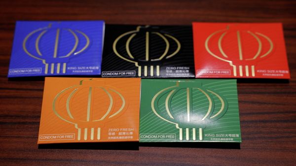 Condoms provided by a media hotel inside the closed loop bubble designed to prevent the spread of the coronavirus disease (COVID-19), are seen ahead of the Beijing 2022 Winter Olympics in Beijing, China in this illustration picture taken January 25, 2022 - Sputnik International
