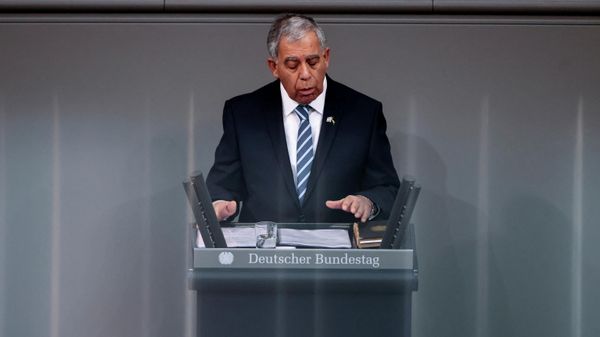 Israeli speaker of the Knesset Mickey Levi speaks during a memorial ceremony commemorating the victims of the Holocaust on the International Holocaust Remembrance Day at the German Federal Parliament, Bundestag, in Berlin, Germany, January 27, 2022. - Sputnik International