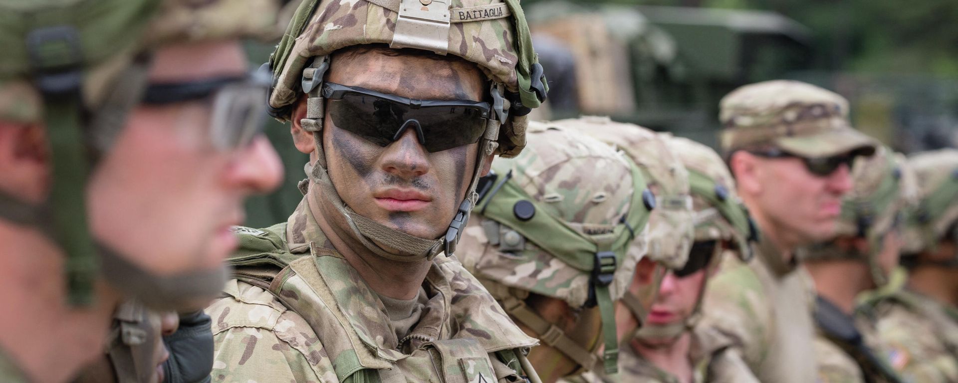 American Soldiers are seen during NATO Saber Strike military exercises on June 16, 2017 in Orzysz, Poland. American Soldiers are seen during NATO Saber Strike military exercises on June 16, 2017 in Orzysz, Poland. - Sputnik International, 1920, 12.02.2022