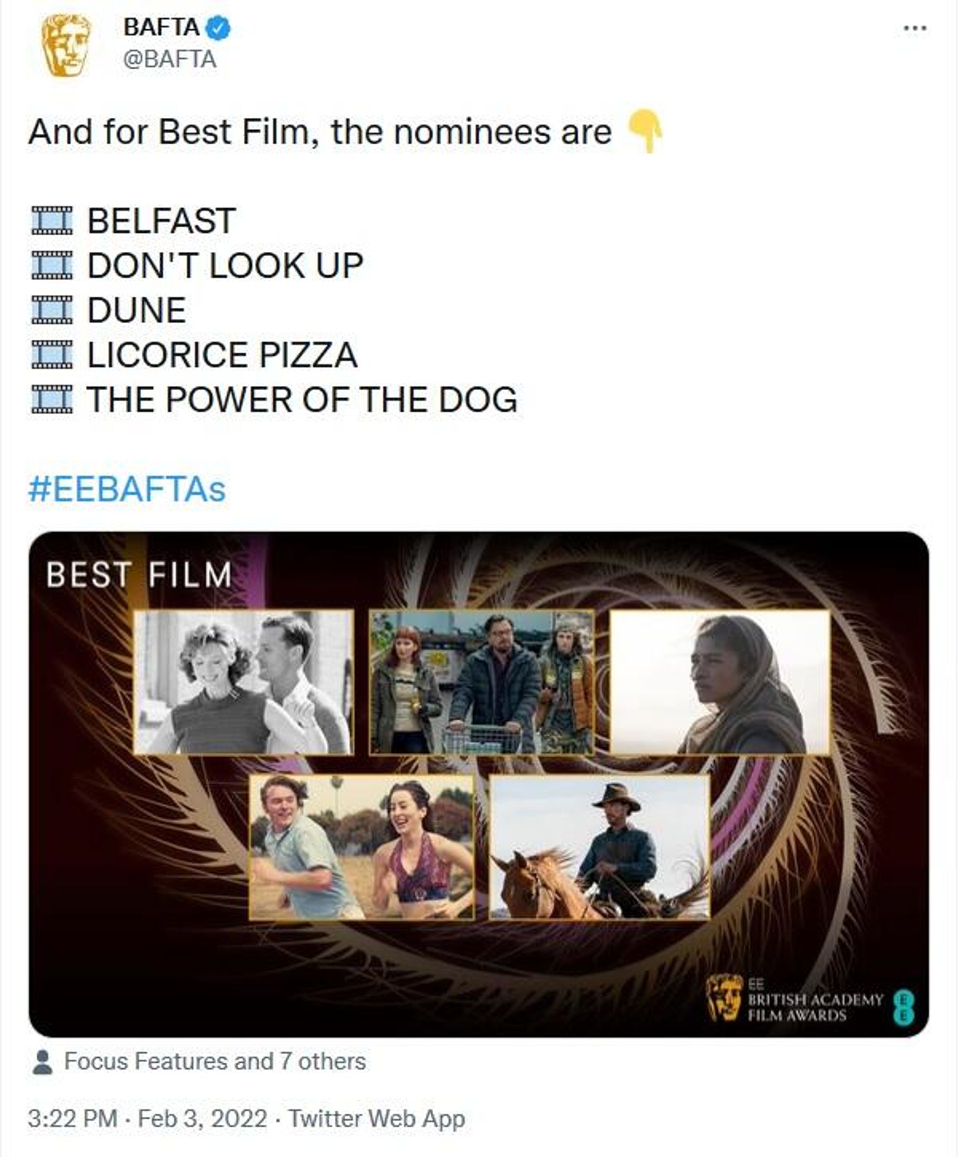 BAFTA nominees for the best film - Sputnik International, 1920, 04.02.2022