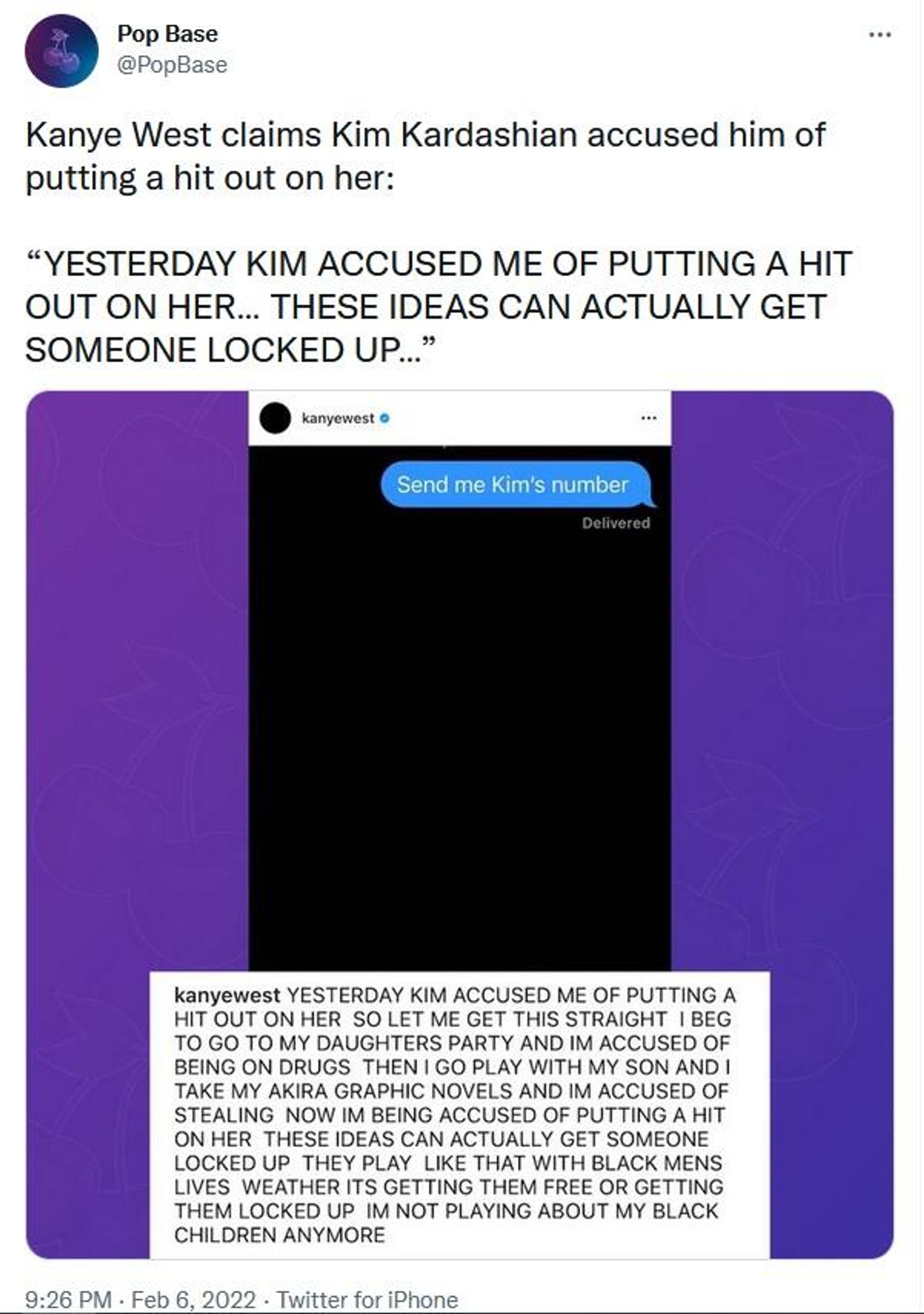 Screenshot of the Pop Base's tweet - Sputnik International, 1920, 07.02.2022