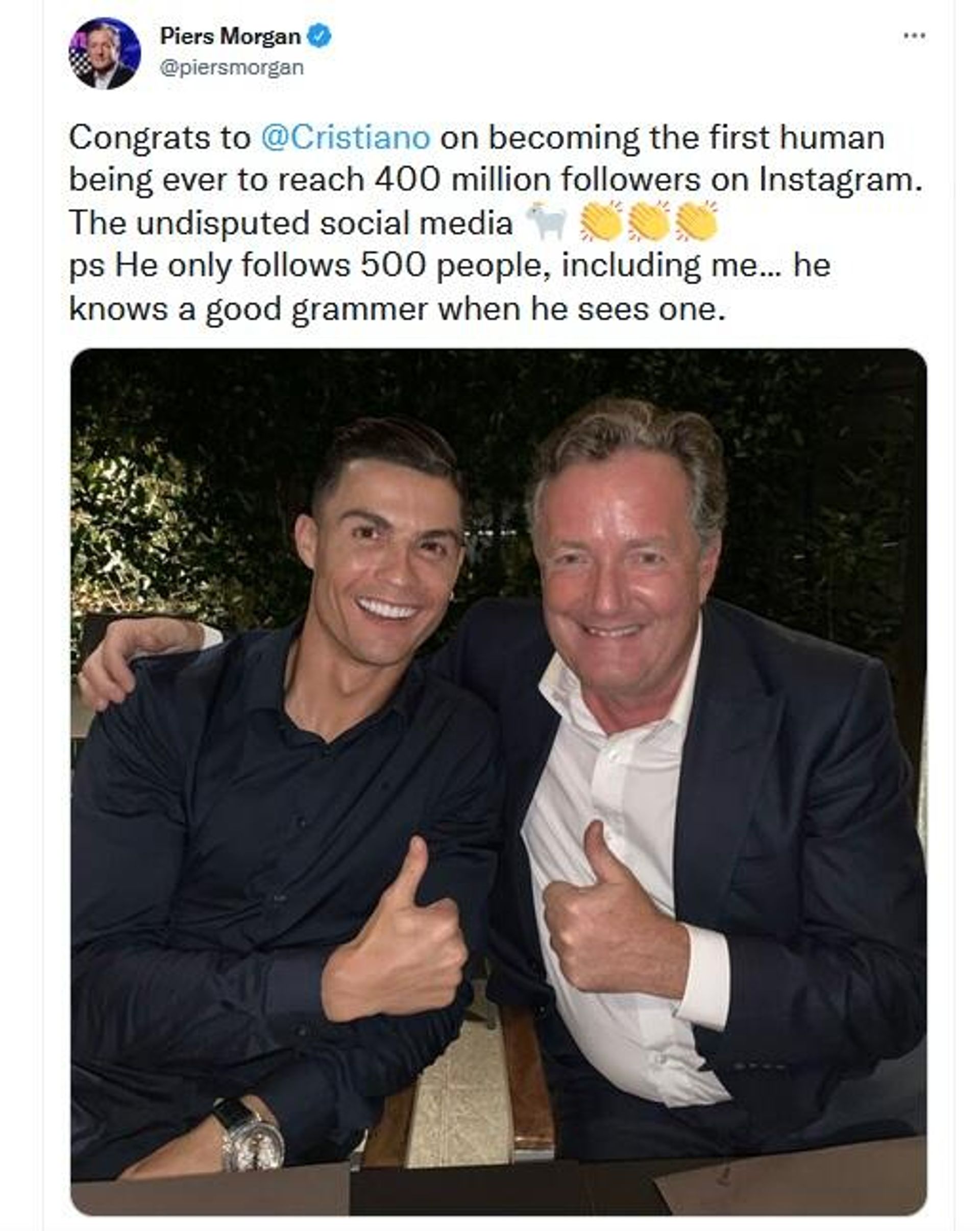 Screenshot of Piers Morgan's tweet - Sputnik International, 1920, 07.02.2022