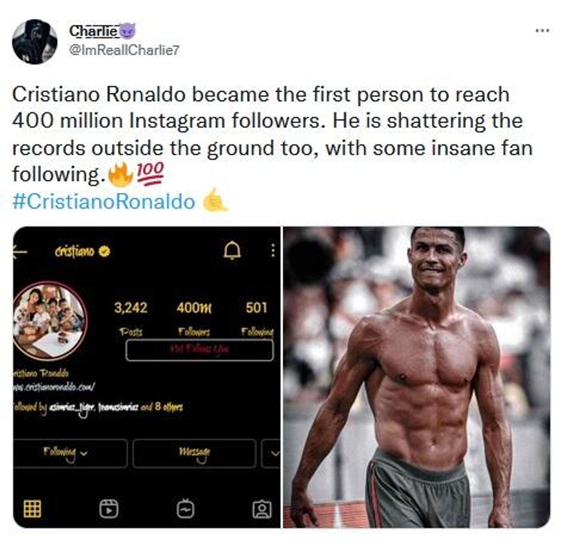 Screenshot of Charlie's tweet - Sputnik International, 1920, 07.02.2022