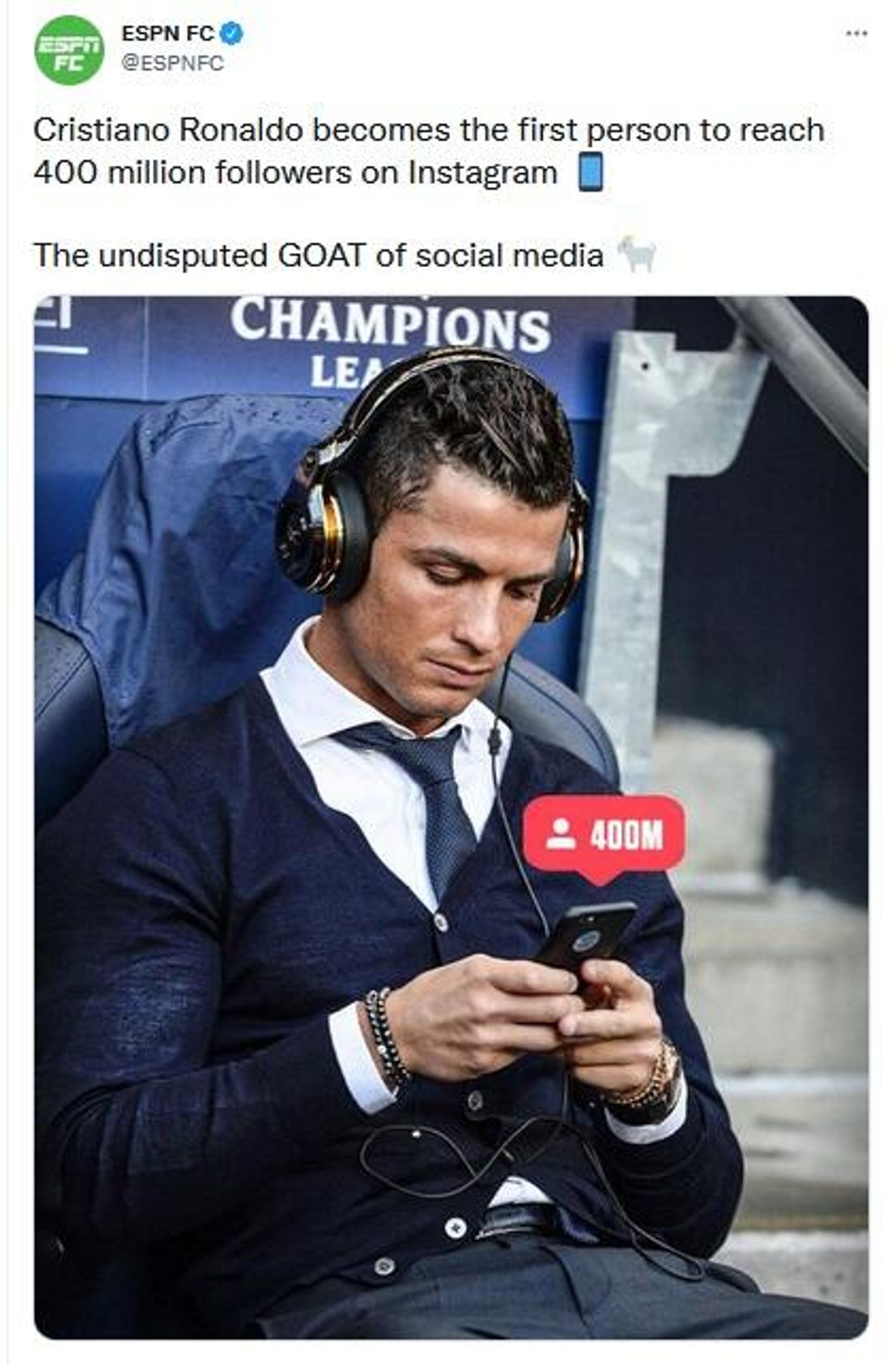 Screenshot of the ESPN FC tweet - Sputnik International, 1920, 07.02.2022