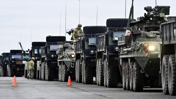 Combat vehicles are prepared for deployment to Romania at Rose Barracks in Vilseck, Germany, February 9, 2022 - Sputnik International