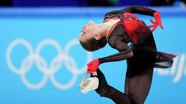 Kamila Valieva, of the Russian Olympic Committee, competes in the women's team free skate program during the figure skating competition at the 2022 Winter Olympics, Monday, Feb. 7, 2022, in Beijing. - Sputnik International