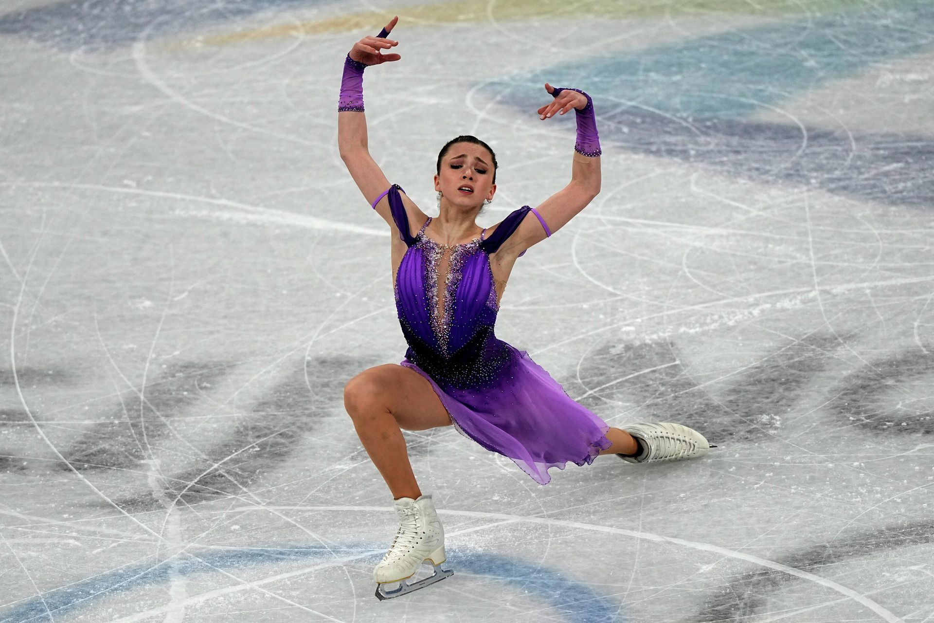Kamila Valieva, of the Russian Olympic Committee, competes in the women's short program team figure skating competition at the 2022 Winter Olympics, Sunday, Feb. 6, 2022, in Beijing. Kamila Valieva, of the Russian Olympic Committee, competes in the women's short program team figure skating competition at the 2022 Winter Olympics, Sunday, Feb. 6, 2022, in Beijing. - Sputnik International, 1920, 14.02.2022