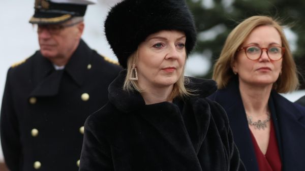British Foreign Secretary Liz Truss during her visit to Moscow on February 10, 2022 alongside Ambassador Deborah Bronnert. - Sputnik International