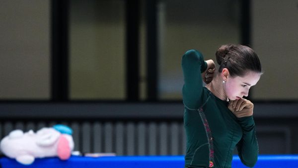 Russian figure skater Kamila Valieva during her practice at 2022 Olympic Games in Beijing - Sputnik International