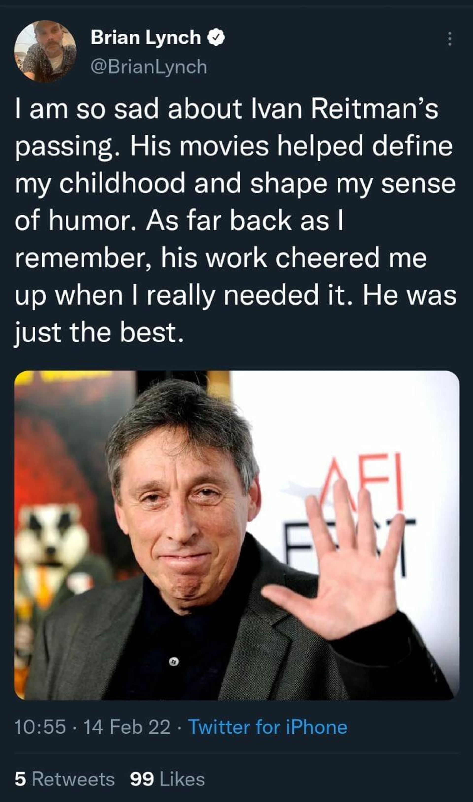Twitter Screenshots of Fans reacting to Passing Away of Hollywood Director - Sputnik International, 1920, 14.02.2022