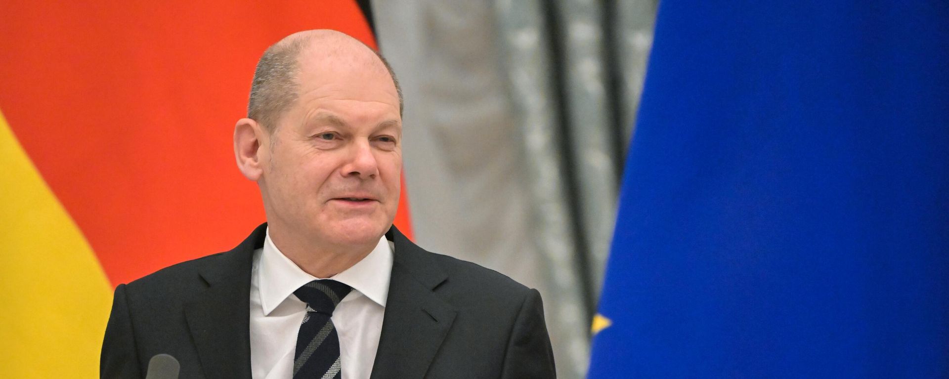 German Chancellor Olaf Scholz attends a joint press conference with Russian President Vladimir Putin following their meeting at Moscow's Kremlin, Russia. - Sputnik International, 1920, 09.12.2023