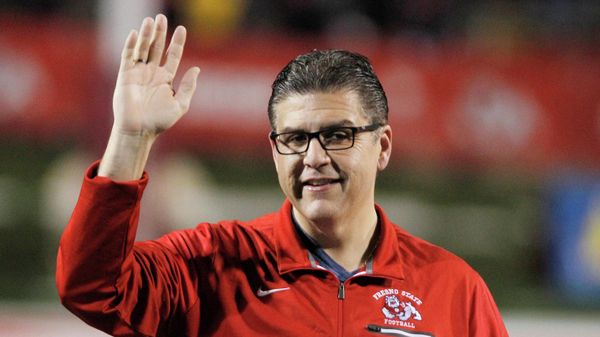 FILE - Joseph I. Castro, at the time president of Fresno State, waves to the crowd before the team's NCAA college football game Nov. 4, 2017, against BYU in Fresno, Calif. - Sputnik International