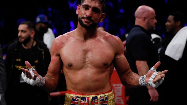 Amir Khan v Kell Brook - AO Arena, Manchester, Britain - February 19, 2022 Amit Khan looks dejected after losing the fight - Sputnik International