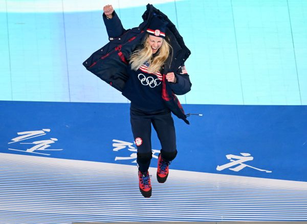 US skier Jessica Diggins who won silver in women's 30 kilometer freestyle, seen at the awarding ceremony during the closing ceremopny of the 2022 Winter Olympics in Beijing. US skier Jessica Diggins who won silver in women's 30 kilometer freestyle, seen at the awarding ceremony during the closing ceremopny of the 2022 Winter Olympics in Beijing. - Sputnik International