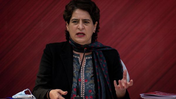 Congress party General Secretary Priyanka Gandhi Vadra speaks during the release of the Congress party's manifesto for the upcoming state election in the Northern state of Uttar Pradesh in New Delhi, India, Friday, Jan. 21, 2022 - Sputnik International