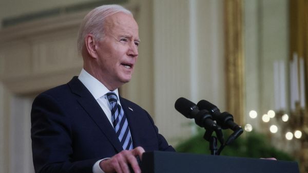 U.S. President Joe Biden delivers remarks on Russia's attack on Ukraine, in the East Room of the White House in Washington, U.S., February 24, 2022. - Sputnik International
