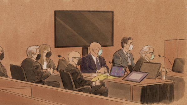 FILE PHOTO: Three former Minneapolis officers, Tou Thao, J. Alexander Kueng and Thomas Lane, sit with their lawyers during their trial as they are charged with violating George Floyd's civil rights during his 2020 arrest, in St. Paul, Minnesota, U.S., January 24, 2022 in this courtroom sketch. - Sputnik International