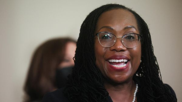 U.S. Appeals Court Judge Ketanji Brown Jackson smiles as she accepts U.S. President Joe Biden's nomination to be a U.S. Supreme Court Associate Justice and the first Black woman to serve on the court, at the White House in Washington, U.S., February 25, 2022.  - Sputnik International