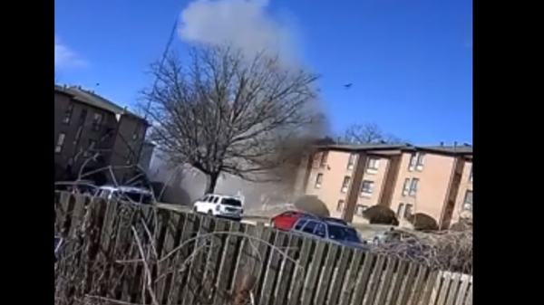An apartment building in Lyttonsville, Maryland, explodes on the morning of March 3, 2022. - Sputnik International