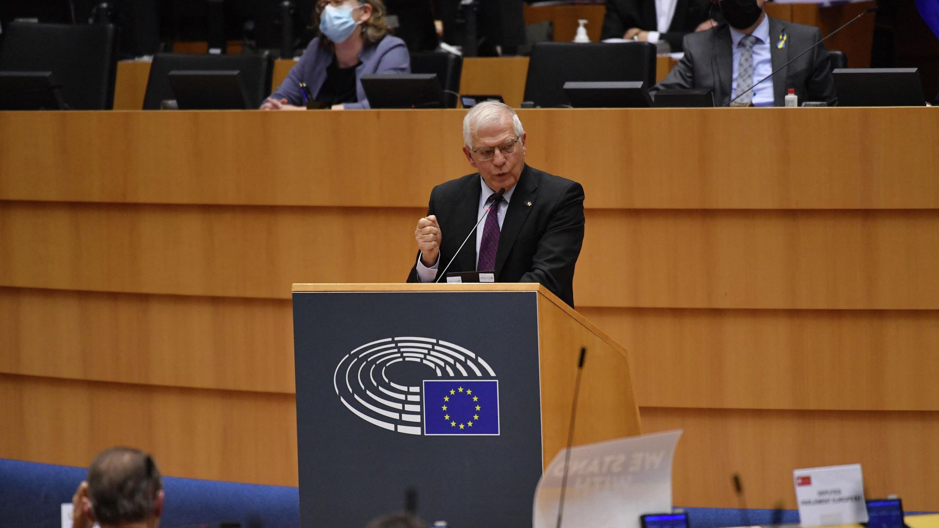 European Union for Foreign Affairs and Security Policy Josep Borrell (C) delivers a speech during a special plenary session of the European Parliament focused on the Russian special operation in Ukraine at the EU headquarters in Brussels, on 1 March 2022. European Union for Foreign Affairs and Security Policy Josep Borrell (C) delivers a speech during a special plenary session of the European Parliament focused on the Russian special operation in Ukraine at the EU headquarters in Brussels, on 1 March 2022. - Sputnik International, 1920, 31.08.2022