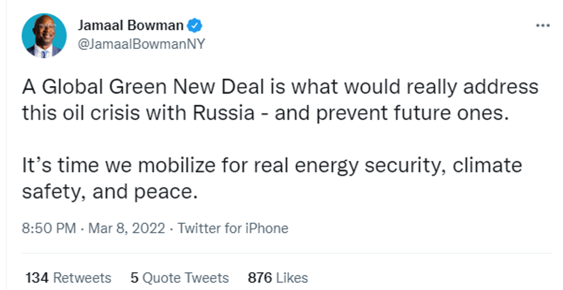 Tweet by @JamaalBowmanNY Tweet by @JamaalBowmanNY - Sputnik International, 1920, 09.03.2022