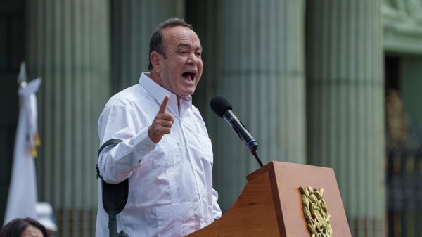 Guatemalan President Alejandro Giammattei speaks during an event celebrating a new law coined Law for the Protection of Life and Family in Guatemala City, Wednesday, March 9, 2022. The new law passed by Congress the previous day, on International Women's Day, doubles prison sentences for abortion, stigmatizes the LGBT community and prohibits educating children about sexual diversity. - Sputnik International