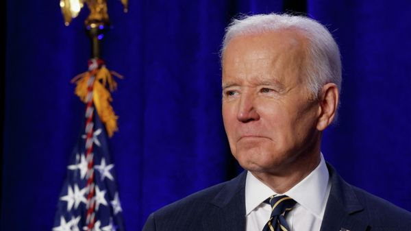 U.S. President Joe Biden reacts at the House Democratic Caucus Issues Conference in Philadelphia, Pennsylvania, U.S. March 11, 2022. REUTERS/Jonathan Ernst - Sputnik International