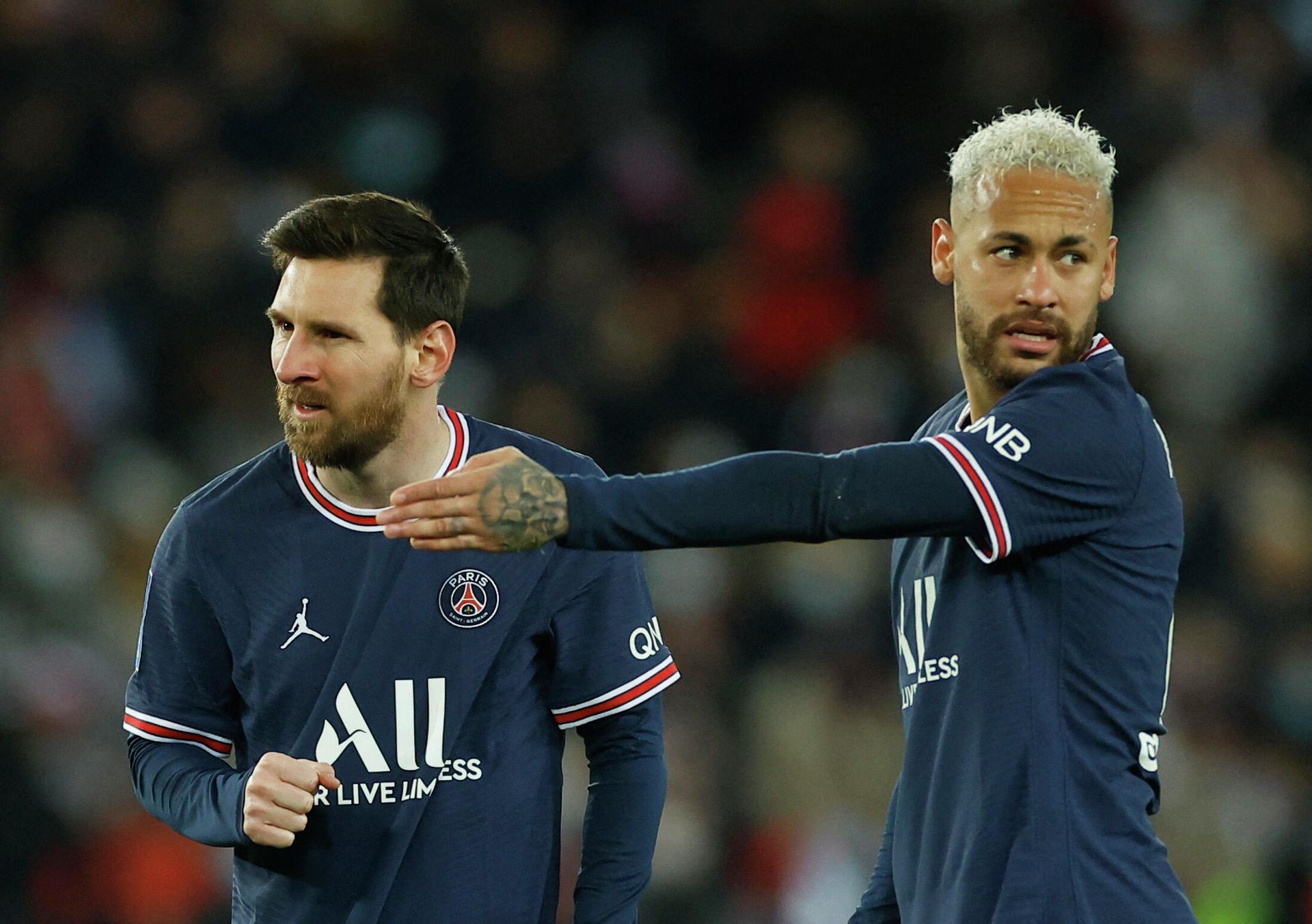 Soccer Football - Ligue 1 - Paris St Germain v AS Saint-Etienne - Parc des Princes, Paris, France - February 26, 2022 Paris St Germain's Lionel Messi and Neymar  - Sputnik International, 1920, 14.03.2022