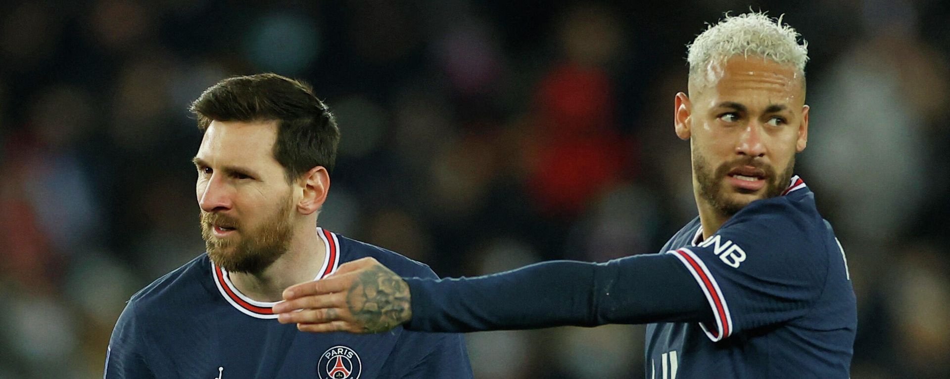 Soccer Football - Ligue 1 - Paris St Germain v AS Saint-Etienne - Parc des Princes, Paris, France - February 26, 2022 Paris St Germain's Lionel Messi and Neymar  - Sputnik International, 1920, 14.03.2022
