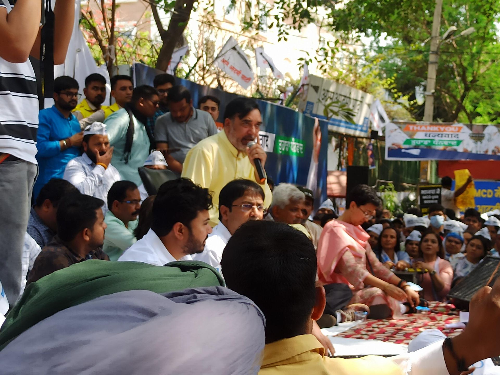 Delhi Government Minister Gopal Rai Addressing AAP Workers During Protest against BJP over Delay in Civic Body Polls - Sputnik International, 1920, 14.03.2022