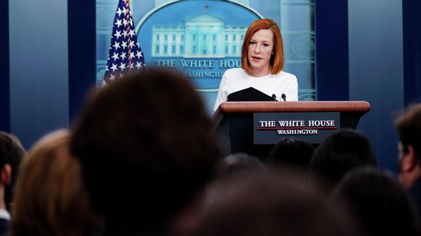 White House Press Secretary Jen Psaki holds the daily press briefing at the White House in Washington, U.S., March 14, 2022. REUTERS/Sarah Silbiger - Sputnik International