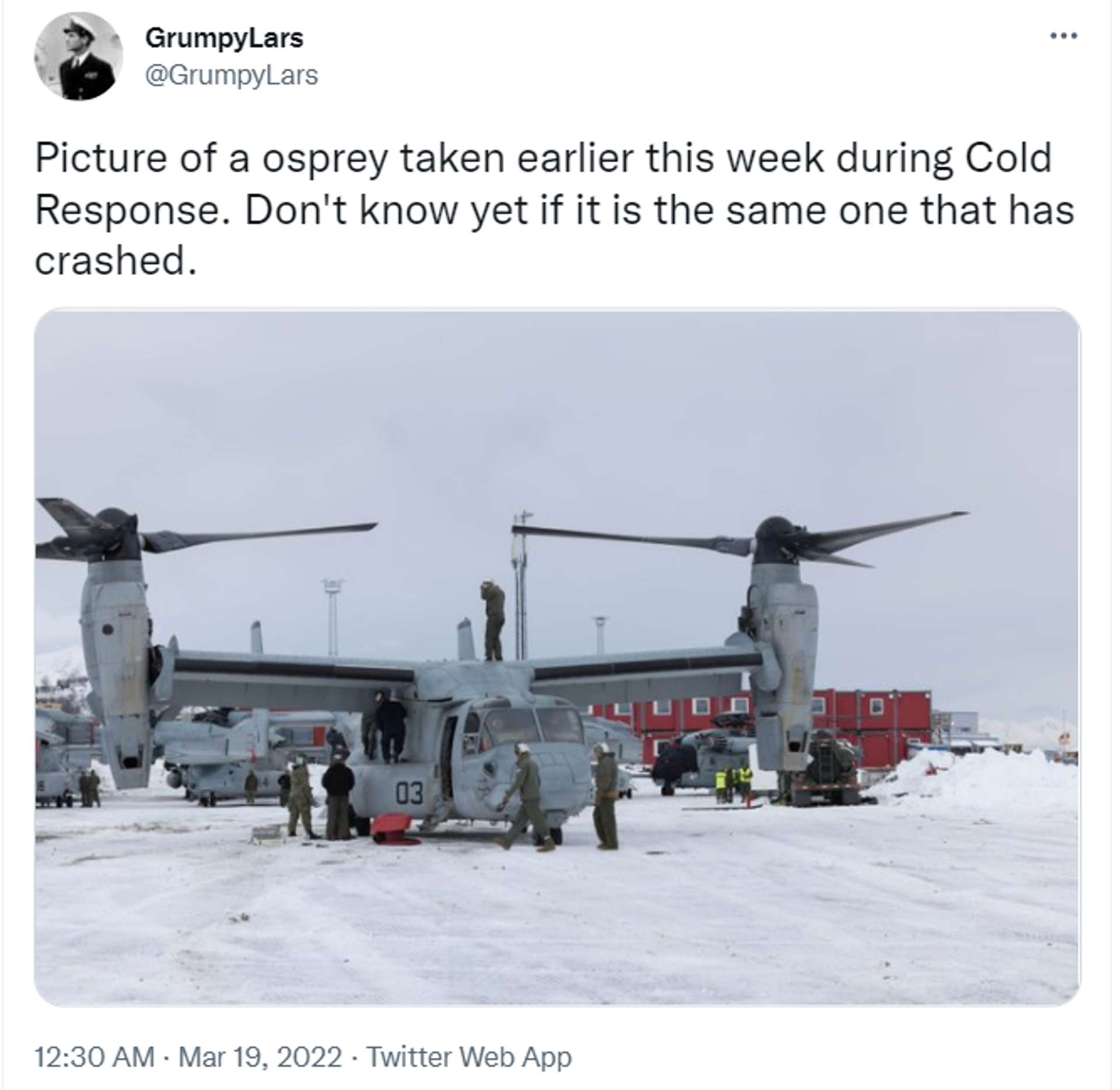 A picture of a Bell Boeing V-22 Osprey during Cold Response - Sputnik International, 1920, 18.03.2022