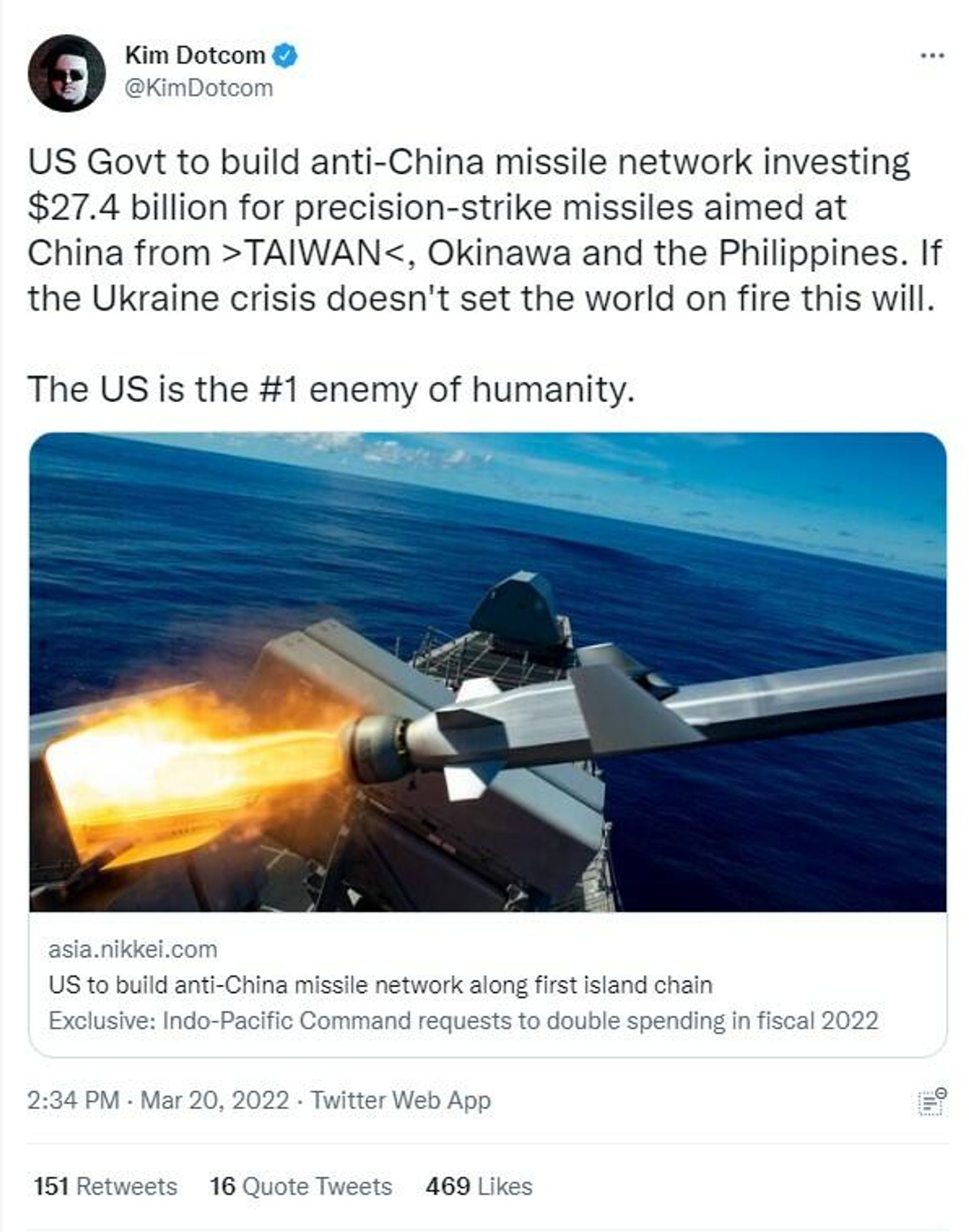 Kim Dotcom tweet - Sputnik International, 1920, 20.03.2022