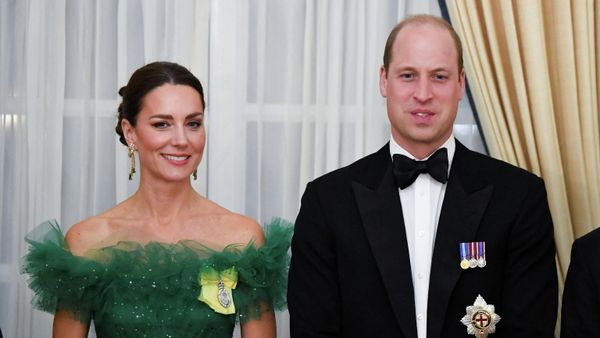 Britain's Prince William and Catherine, Duchess of Cambridge, attend a dinner hosted by the Governor General of Jamaica Patrick Allen and his wife Patricia on the fifth day of their tour of the Caribbean, Kingston, Jamaica, March 23, 2022. - Sputnik International