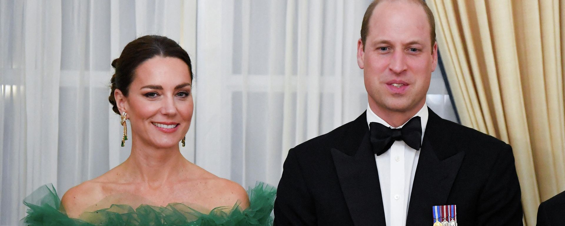 Britain's Prince William and Catherine, Duchess of Cambridge, attend a dinner hosted by the Governor General of Jamaica Patrick Allen and his wife Patricia on the fifth day of their tour of the Caribbean, Kingston, Jamaica, March 23, 2022. - Sputnik International, 1920, 28.03.2022
