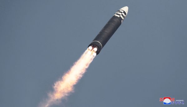 General view during the test firing of what state media report is a North Korean "new type" of Intercontinental Ballistic Missile (ICBM) in this undated photo released on 24 March 2022 by North Korea's Korean Central News Agency (KCNA). - Sputnik International
