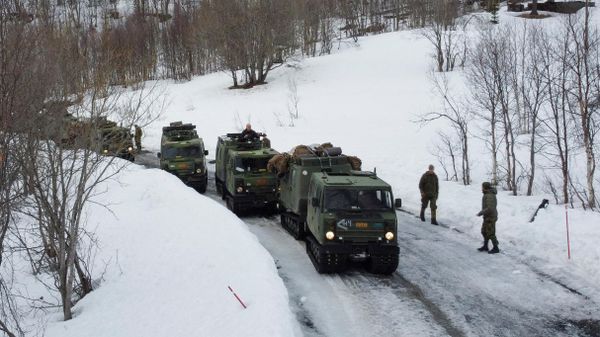 U.S. Marines participate in a military exercise called Cold Response 2022, gathering around 30,000 troops from NATO member countries plus Finland and Sweden, near Bjerkvik in the Arctic Circle, Norway, March 24, 2022. - Sputnik International